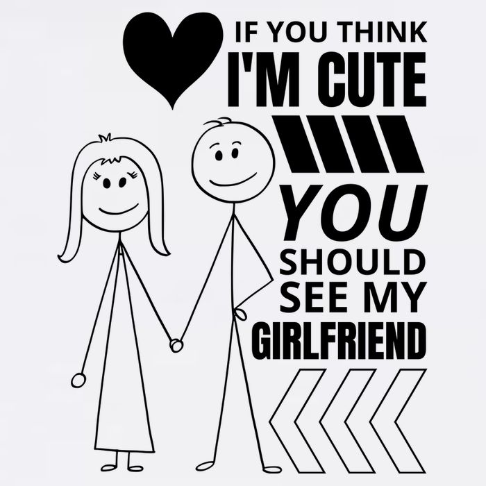 If You Think IM Cute You Should See My Girlfriend Funny Cooling Performance Long Sleeve Crew