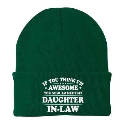 If You Think Im Awesome You Should Meet My Son In Law Knit Cap Winter Beanie