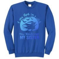 If You Think I Am A Witch You Should Meet My Sister Family Gift Tall Sweatshirt