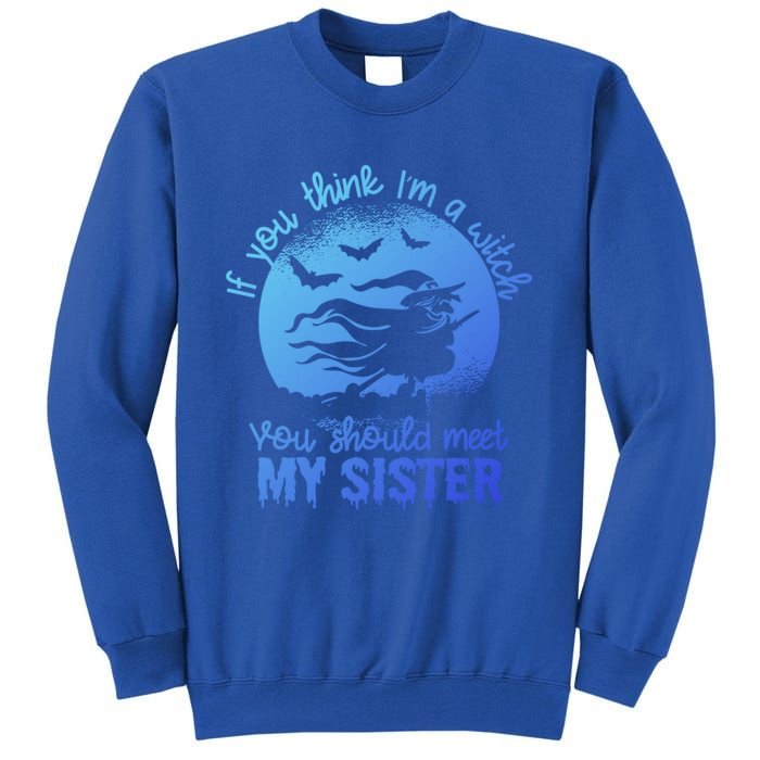 If You Think I Am A Witch You Should Meet My Sister Family Gift Tall Sweatshirt