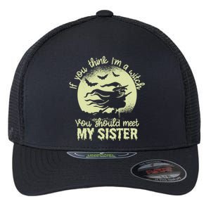 If You Think I Am A Witch You Should Meet My Sister Family Gift Flexfit Unipanel Trucker Cap