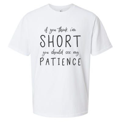 If You Think Im Short You Should See My Patience Sueded Cloud Jersey T-Shirt