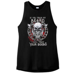 If You Touch My Beard I Will Touch Your Boobs Ladies PosiCharge Tri-Blend Wicking Tank