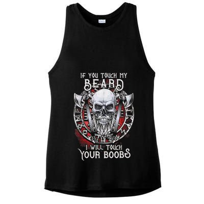 If You Touch My Beard I Will Touch Your Boobs Ladies PosiCharge Tri-Blend Wicking Tank