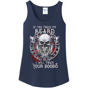 If You Touch My Beard I Will Touch Your Boobs Ladies Essential Tank