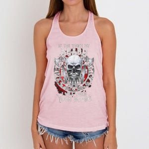 If You Touch My Beard I Will Touch Your Boobs Women's Knotted Racerback Tank