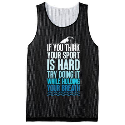If You Think Your Sport Is Hard Try Doing It Holding Breath Mesh Reversible Basketball Jersey Tank