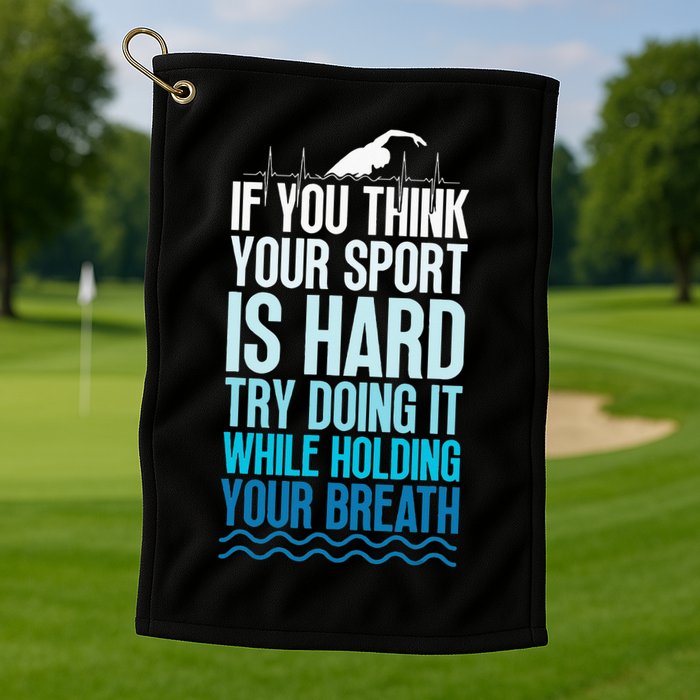 If You Think Your Sport Is Hard Try Doing It Holding Breath Golf Towel
