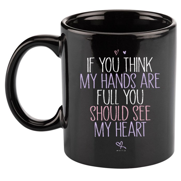 If You Think My Hands Are Full You Should See My Heart Sweat 11oz C Handle Ceramic Mug