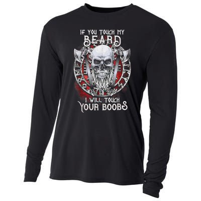 If You Touch My Beard I Will Touch Your Boobs Cooling Performance Long Sleeve Crew