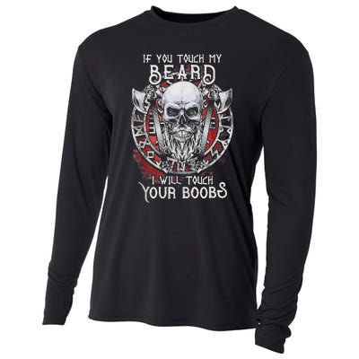 If You Touch My Beard I Will Touch Your Boobs Cooling Performance Long Sleeve Crew