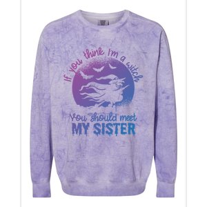 If You Think I Am A Witch You Should Meet My Sister Family Gift Colorblast Crewneck Sweatshirt