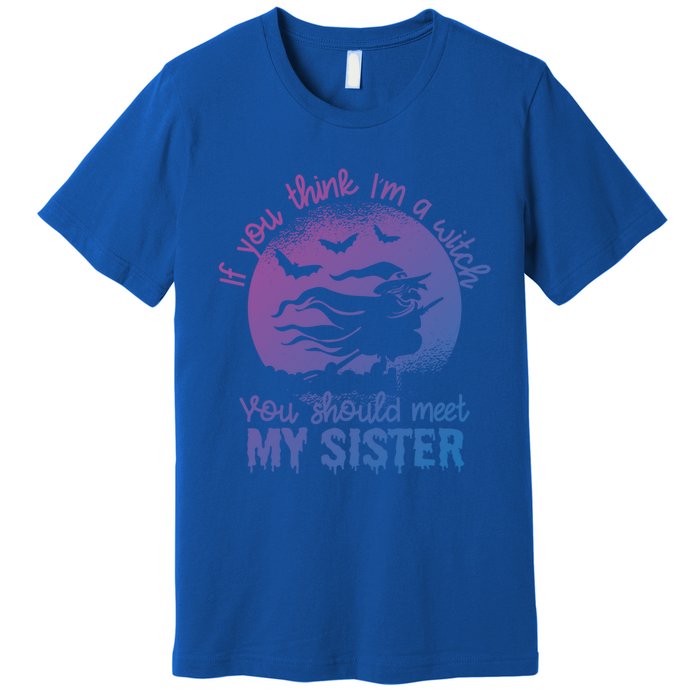 If You Think I Am A Witch You Should Meet My Sister Family Gift Premium T-Shirt