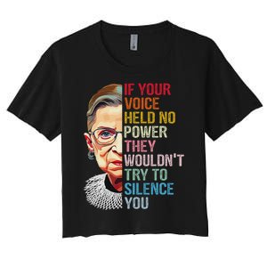 If Your Voice Held No Power They WouldnT Try To Silence You Women's Crop Top Tee