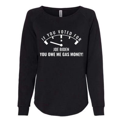 If You Voted For Biden You Owe Americans Gas Money Womens California Wash Sweatshirt