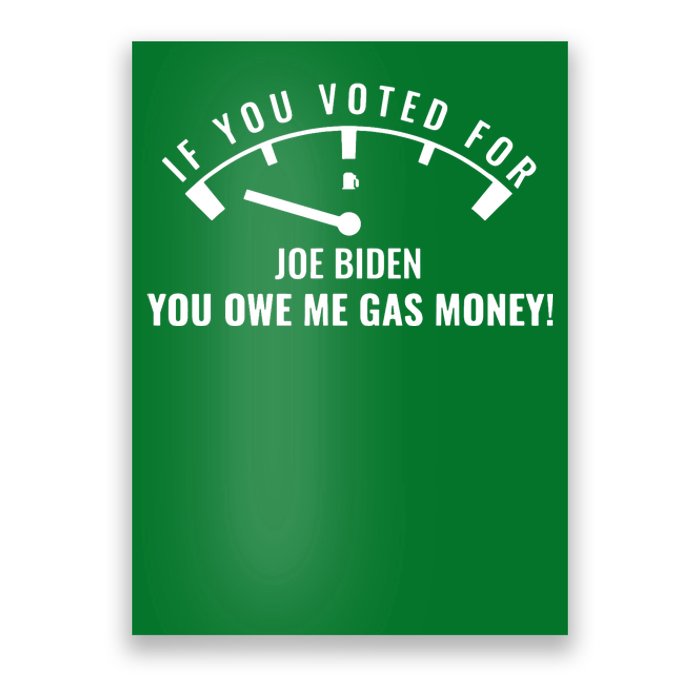 If You Voted For Biden You Owe Americans Gas Money Poster