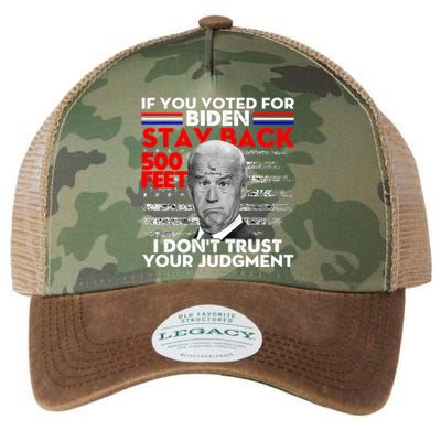 If You Voted For Biden Stay Back 500 Feet Funny Anti Biden Legacy Tie Dye Trucker Hat