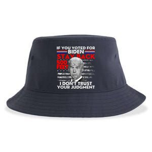 If You Voted For Biden Stay Back 500 Feet Funny Anti Biden Sustainable Bucket Hat