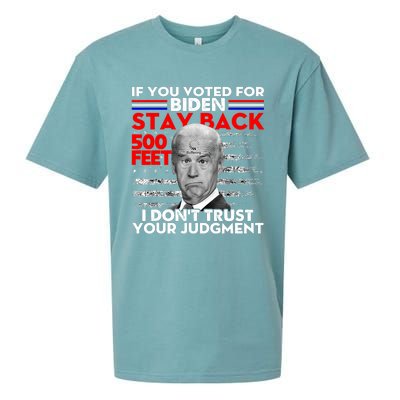 If You Voted For Biden Stay Back 500 Feet Funny Anti Biden Sueded Cloud Jersey T-Shirt