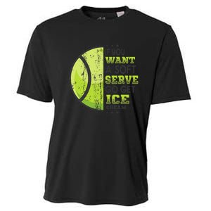 If You Want A Soft Serve Go Get Ice Cream Funny Tennis Cooling Performance Crew T-Shirt