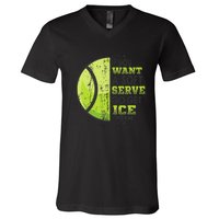 If You Want A Soft Serve Go Get Ice Cream Funny Tennis V-Neck T-Shirt