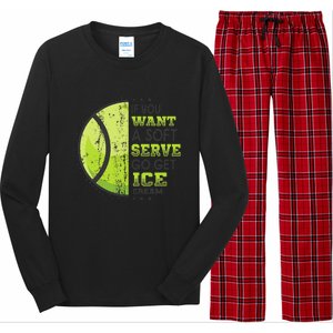 If You Want A Soft Serve Go Get Ice Cream Funny Tennis Long Sleeve Pajama Set