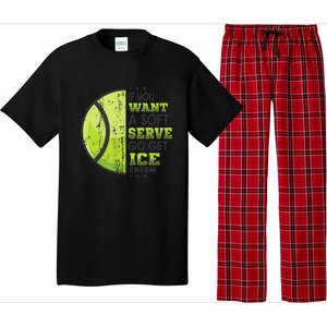 If You Want A Soft Serve Go Get Ice Cream Funny Tennis Pajama Set