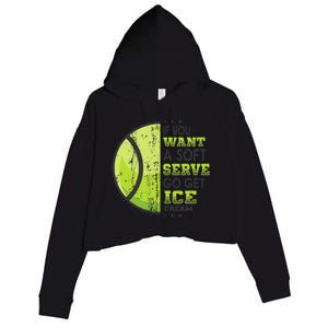 If You Want A Soft Serve Go Get Ice Cream Funny Tennis Crop Fleece Hoodie