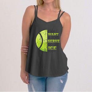 If You Want A Soft Serve Go Get Ice Cream Funny Tennis Women's Strappy Tank