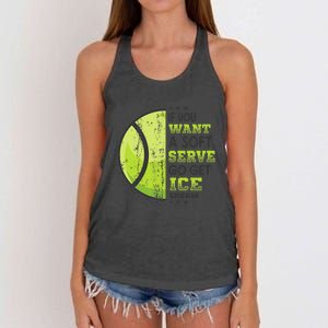 If You Want A Soft Serve Go Get Ice Cream Funny Tennis Women's Knotted Racerback Tank