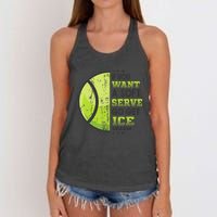 If You Want A Soft Serve Go Get Ice Cream Funny Tennis Women's Knotted Racerback Tank