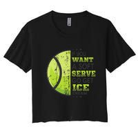 If You Want A Soft Serve Go Get Ice Cream Funny Tennis Women's Crop Top Tee