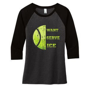 If You Want A Soft Serve Go Get Ice Cream Funny Tennis Women's Tri-Blend 3/4-Sleeve Raglan Shirt