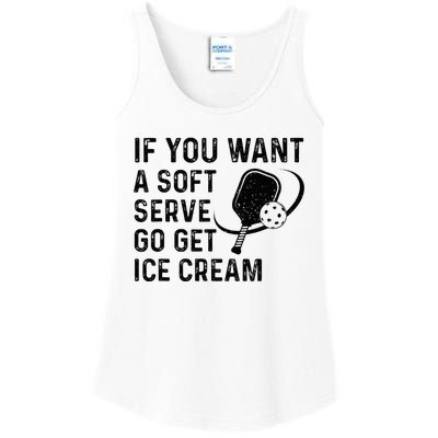 If You Want A Soft Serve Funny Pickleball Women Ladies Essential Tank