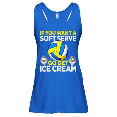 If You Want A Soft Serve Go Get Ice Cream Funny Volleyball  Ladies Essential Flowy Tank