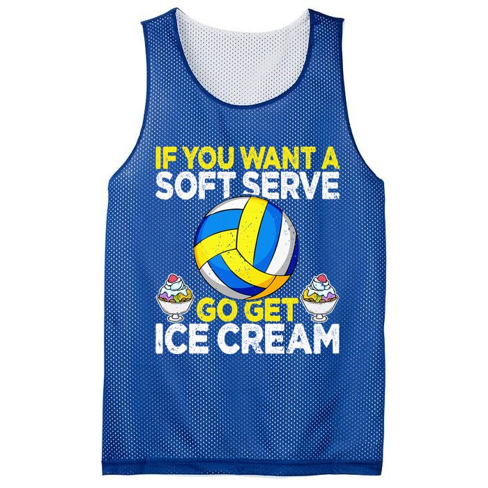 If You Want A Soft Serve Go Get Ice Cream Funny Volleyball  Mesh Reversible Basketball Jersey Tank