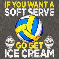If You Want A Soft Serve Go Get Ice Cream Funny Volleyball  Cotton Canvas Backpack
