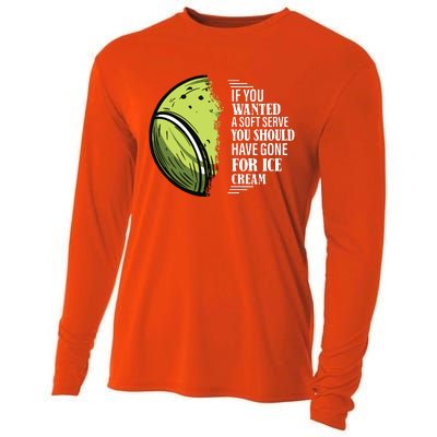 If You Wanted A Soft Serve Funny Tennis Player Cooling Performance Long Sleeve Crew