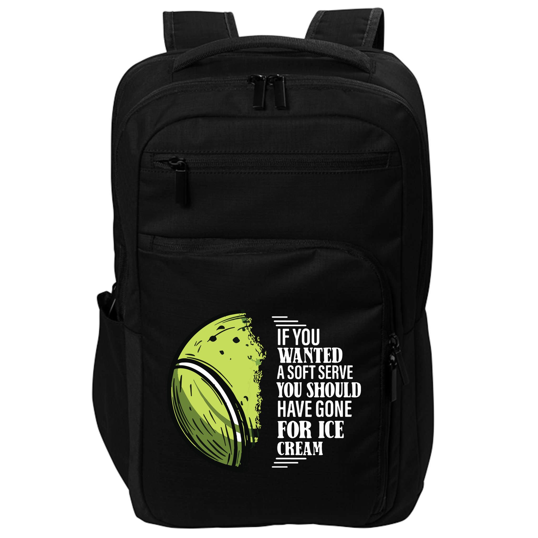 If You Wanted A Soft Serve Funny Tennis Player Impact Tech Backpack