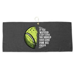 If You Wanted A Soft Serve Funny Tennis Player Large Microfiber Waffle Golf Towel