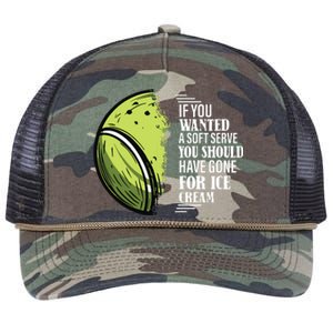 If You Wanted A Soft Serve Funny Tennis Player Retro Rope Trucker Hat Cap