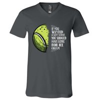 If You Wanted A Soft Serve Funny Tennis Player V-Neck T-Shirt