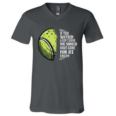 If You Wanted A Soft Serve Funny Tennis Player V-Neck T-Shirt