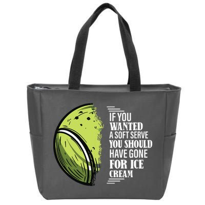 If You Wanted A Soft Serve Funny Tennis Player Zip Tote Bag