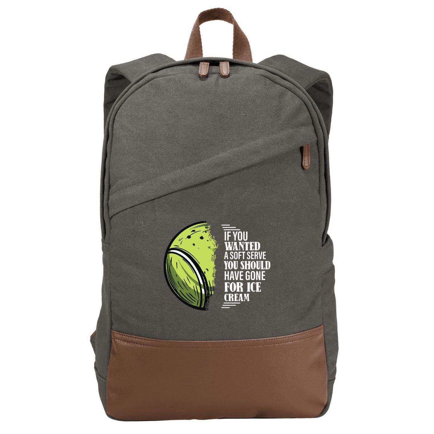 If You Wanted A Soft Serve Funny Tennis Player Cotton Canvas Backpack
