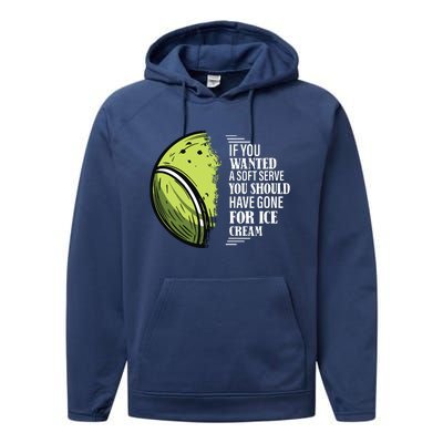 If You Wanted A Soft Serve Funny Tennis Player Performance Fleece Hoodie