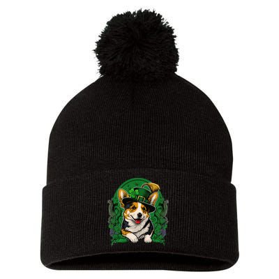Irish You Were Beer St Patricks Day Shamrock's Irish Day Pom Pom 12in Knit Beanie