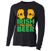 Irish You Were Beer St Patricks Day Shamrock's Irish Day Cooling Performance Long Sleeve Crew