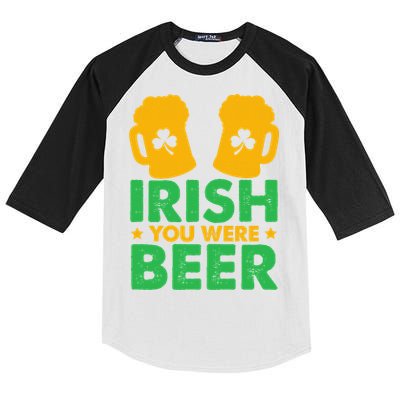 Irish You Were Beer St Patricks Day Shamrock's Irish Day Kids Colorblock Raglan Jersey