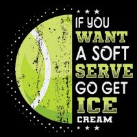 If You Want A Soft Serve Go Get Ice Cream Funny Tennis 16 in Basic Backpack